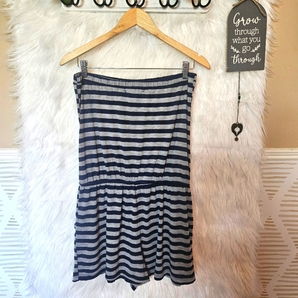 XXI Strapless Striped Jersey Romper - Picture 2 of 4
